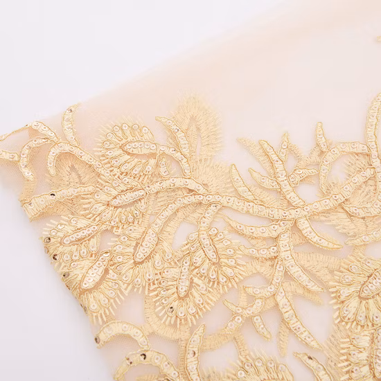 La fabbrica fornisce tessuto di cotone broccato per tessuti per abbigliamento in maglia di pizzo da sposa